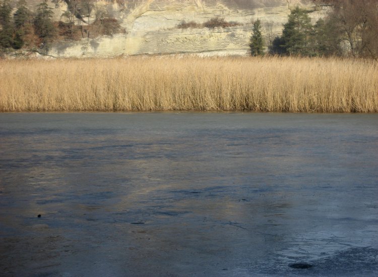 Reiki - Le lac de Pérolles recouvert de glace